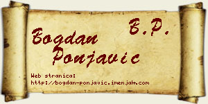 Bogdan Ponjavić vizit kartica